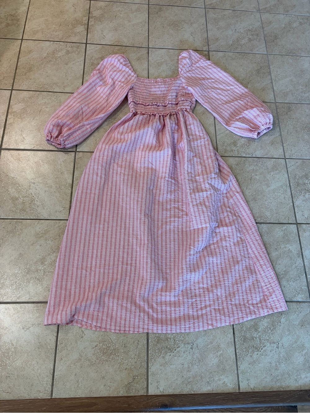 Topshop Pink and White Striped Maxi Dress